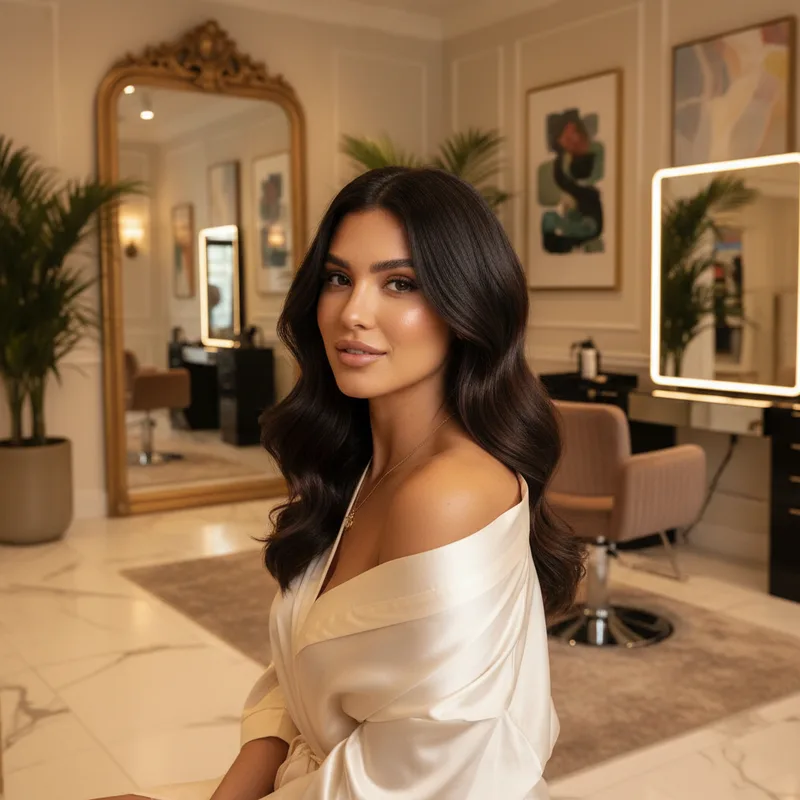 AI generated hair salon social media ad