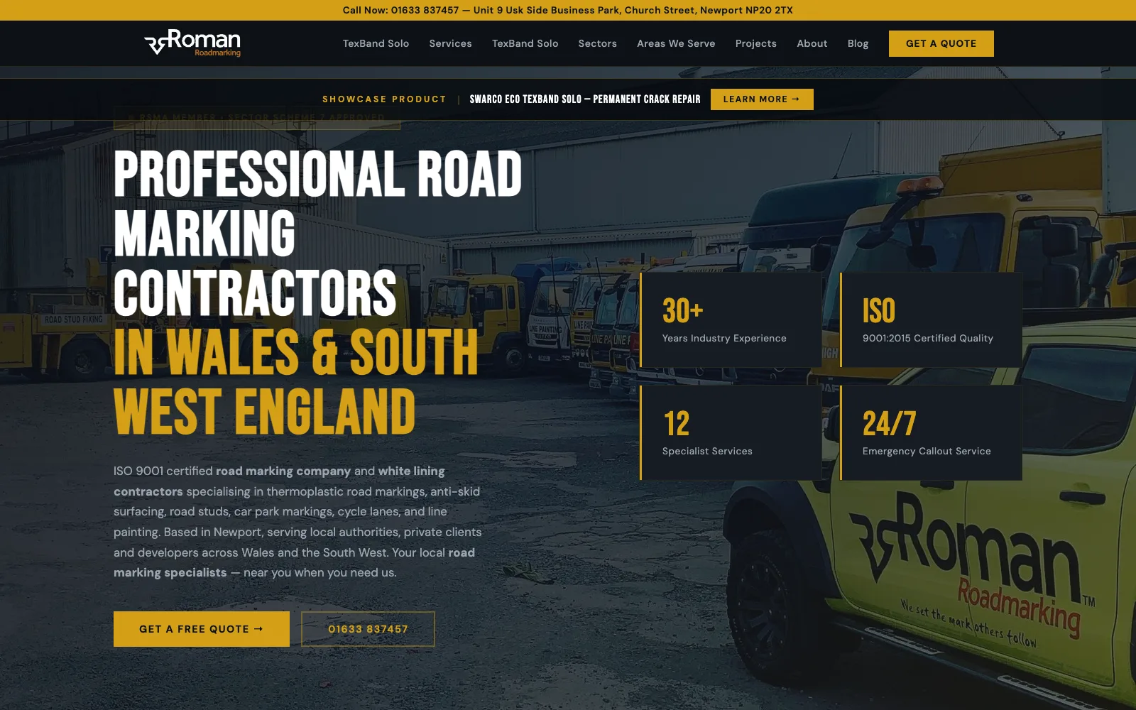 Roman Road Marking website homepage